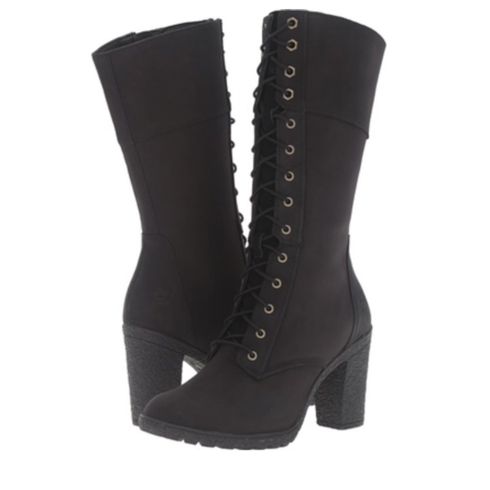 Timberland lace up mid calf booties